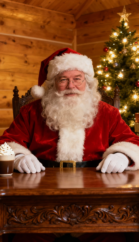 Santa Claus looking into the camera